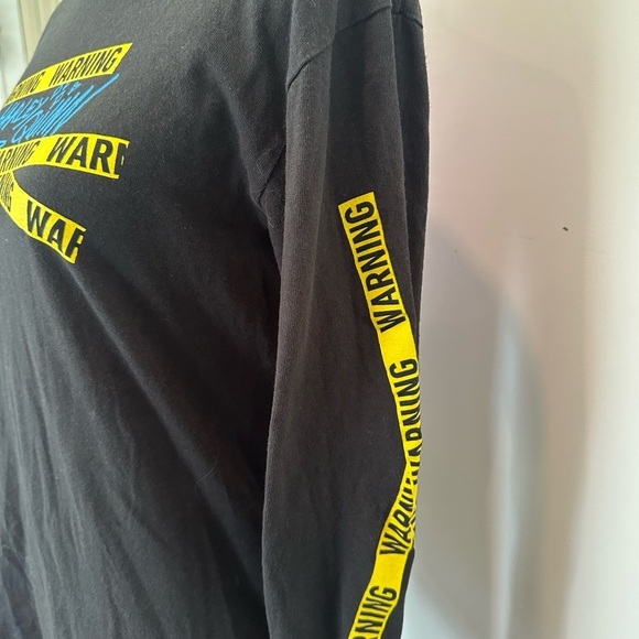 Birds of Prey Harley Quinn Warning Small Long Sleeve Shirt Unisex Black - Picture 5 of 9